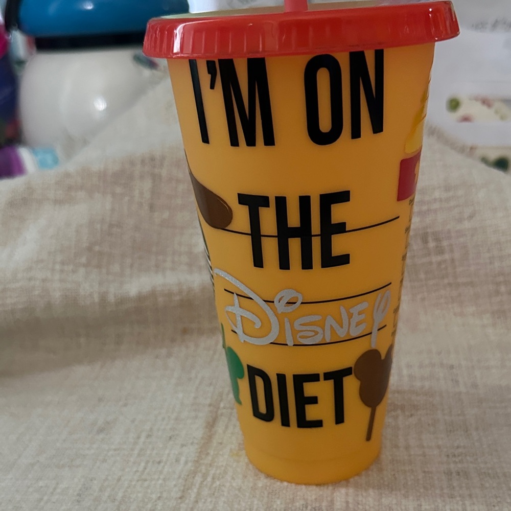 Disney Cheerful Yellow Tumbler with Red Lid